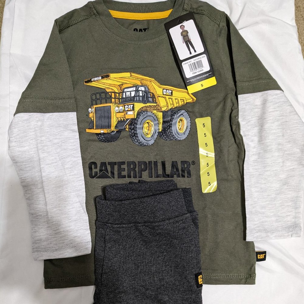 Caterpillar Boys 2 Piece set, Pant and Full sleeve shirt, Size 5